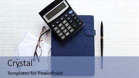  Presentation with notebook paper - Slide set consisting of jotter - blue notebook with stationery background and a  colored foreground