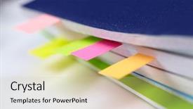  Presentation with tabs - Slides featuring jotter - business diary with a colored background and a soft green colored foreground