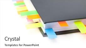  Presentation with tabs - PPT theme consisting of jotter - business diary with a tabs background and a  colored foreground
