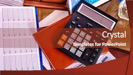  Presentation with office life - Audience pleasing PPT layouts consisting of jotter - business still life with calculator backdrop and a tawny brown colored foreground