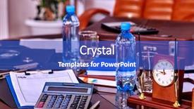  Presentation with water life - Cool new theme with jotter - business still life with stationery backdrop and a cobalt blue colored foreground