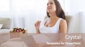  Presentation with pregnant woman - Cool new presentation theme with jotter - closeup of pensive pregnant woman backdrop and a coral colored foreground