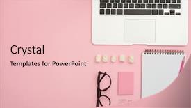  Presentation with feminine - Colorful slide set enhanced with jotter - feminine work desk of orderly backdrop and a lemonade colored foreground