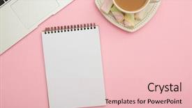  Presentation with workplace - Beautiful theme featuring jotter - office stuff on table workplace backdrop and a lemonade colored foreground