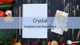  Presentation with agricultural products - Colorful slides enhanced with jotter - overhead view of notebook backdrop and a light blue colored foreground