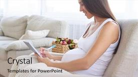  Presentation with pregnant woman in hospital - Cool new slides with jotter - side view of admirable pregnant backdrop and a coral colored foreground