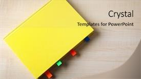  Presentation with pineapple a yellow wooden - Colorful PPT layouts enhanced with jotter - yellow notebook with bookmarks backdrop and a  colored foreground