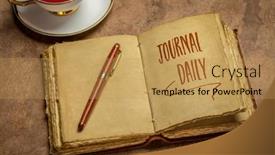  Presentation with inspirational - Theme having journal-daily-inspirational-advice-handwriting background and a yellow colored foreground
