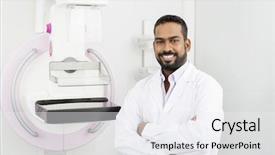  Presentation with mammography - Amazing presentation design having journal medical - doctor standing arms crossed backdrop and a white colored foreground