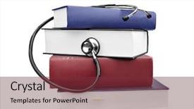  Presentation with medical journal - PPT theme enhanced with journal medical - medicine and health books background and a tawny brown colored foreground