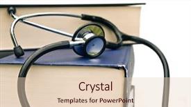  Presentation with medical journal - Presentation theme featuring journal medical - studying medicine or research book background and a lemonade colored foreground