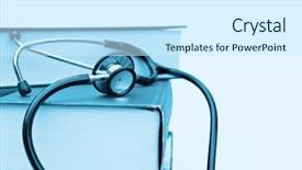 Presentation with medical journal - Presentation theme with journal medical - studying medicine or research book background and a  colored foreground