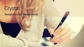  Presentation with notebook paper - Amazing presentation design having journal paper - handwriting hand writes backdrop and a coral colored foreground