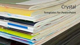  Presentation with dry pineapple close up many - Presentation design enhanced with journal paper - many magazines close-up background and a  colored foreground