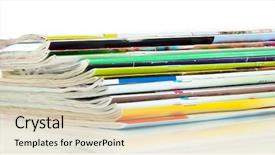  Presentation with magazines - Audience pleasing presentation consisting of journal paper - many magazines isolated on white backdrop and a  colored foreground