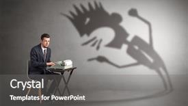  Presentation with hard job - Presentation theme enhanced with journal reflection - man working hard and he background and a  colored foreground