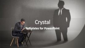  Presentation with shadow - PPT theme having journal reflection - shadow threatening hard worker man background and a  colored foreground