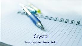  Presentation with banquet blue and silver - Presentation with journal writing - silver-blue pen lying on opened background and a sky blue colored foreground