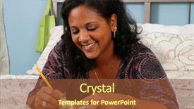  Presentation with journal - Slide deck having journal writing - woman laying on a bed background and a tawny brown colored foreground