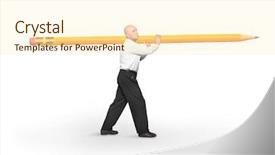  Presentation with journalist - Beautiful PPT theme featuring journalist carries big yellow pencil backdrop and a cream colored foreground