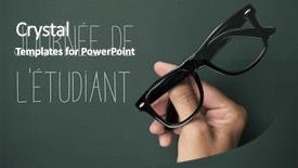  Presentation with black students - Colorful PPT theme enhanced with journee del etudiant students day backdrop and a dark gray colored foreground