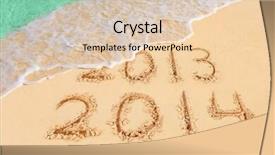  Presentation with numbers - Amazing PPT theme having christmas journey - numbers 2014 on beach backdrop and a lemonade colored foreground