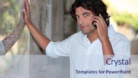  Presentation with pakistan map - Cool new PPT theme with journey roadmap - man on telephone looking backdrop and a sky blue colored foreground