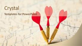 Presentation with focus - Presentation theme with journey roadmap - three red darts background and a cream colored foreground