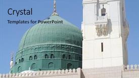  Presentation with hajj - Beautiful PPT layouts featuring journey to hajj in mecca backdrop and a light blue colored foreground