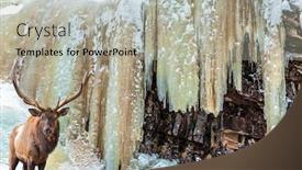  Presentation with fall waterfall - Audience pleasing slide deck consisting of journey-to-santa-claus-ice backdrop and a light gray colored foreground