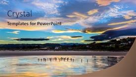  Presentation with world tourism - Presentation design having journey-to-the-edge background and a light blue colored foreground