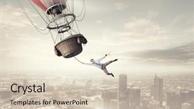  Presentation with travel - Cool new PPT theme with journey vision dream education - man travel in aerostat backdrop and a lemonade colored foreground