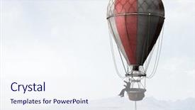  Presentation with lgbt business travel - Colorful slide deck enhanced with journey vision dream education - man travel in aerostat backdrop and a sky blue colored foreground