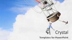  Presentation with rv travel rv motorhome - Beautiful slide deck featuring journey vision dream education - man travel in aerostat backdrop and a white colored foreground