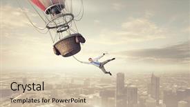  Presentation with rv travel rv motorhome - Slide deck with journey vision dream education - man travel in aerostat background and a soft green colored foreground