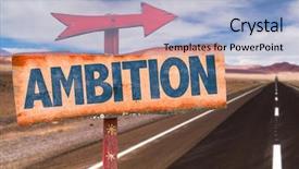  Presentation with road - Colorful presentation design enhanced with journey vision dream education - ambition sign with road background backdrop and a light blue colored foreground