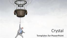  Presentation with travel - Slide deck featuring journey vision dream education - man travel in aerostat background and a  colored foreground