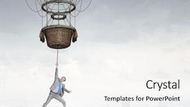  Presentation with travel - Slide deck consisting of journey vision dream education - man travel in aerostat background and a  colored foreground