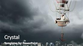  Presentation with rv travel - Cool new theme with journey vision dream education - man travel in aerostat backdrop and a dark gray colored foreground