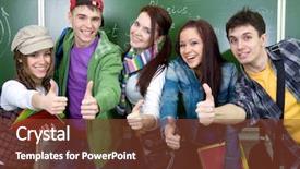  Presentation with tablet - Colorful theme enhanced with jovenes - two young business wonen used backdrop and a  colored foreground