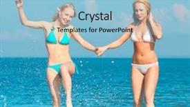  Presentation with joy - Presentation theme having joy beauties two girls background and a light blue colored foreground