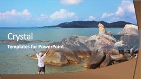  Presentation with joy - Amazing presentation theme having joy lord - lone tourist happily welcomed backdrop and a teal colored foreground