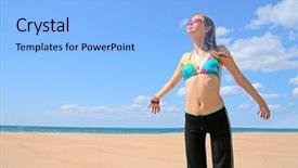  Presentation with joy - Amazing presentation theme having joy of summer - see similar images of this beach series in my portfolio backdrop and a light blue colored foreground