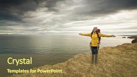  Presentation with get ready - Cool new slide deck with joy peace hope - female backpacker tourist in icleand backdrop and a tawny brown colored foreground