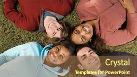  Presentation with students - Amazing slide deck having joy peace hope - four students lying down outdoors backdrop and a  colored foreground