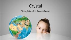  Presentation with elements - Theme with joy peace hope - little cute girl looking background and a light gray colored foreground