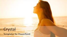  Presentation with sun flare in deep space - Beautiful PPT layouts featuring joy spiritual - sunflares free sun enjoyment backdrop and a yellow colored foreground