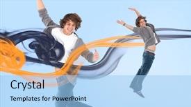  Presentation with navy blue - Beautiful slides featuring joy with orange and navy backdrop and a light blue colored foreground