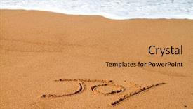  Presentation with joy - Colorful slide deck enhanced with joy written on beach backdrop and a coral colored foreground