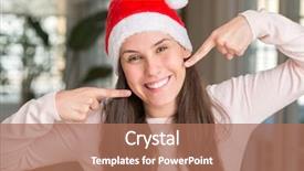  Presentation with santa - Cool new presentation theme with joyeuse - beautiful young woman wearing santa backdrop and a coral colored foreground